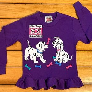 Vintage Disney 101 Dalmatians Purple Crew Long Sleeve